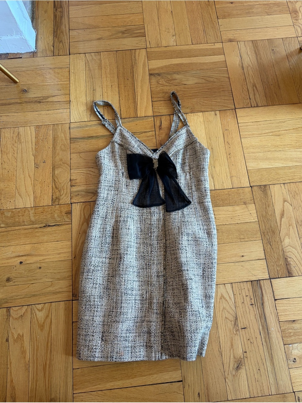 Sandro Mini Tweed Dress in Beige - Picture 2 of 4